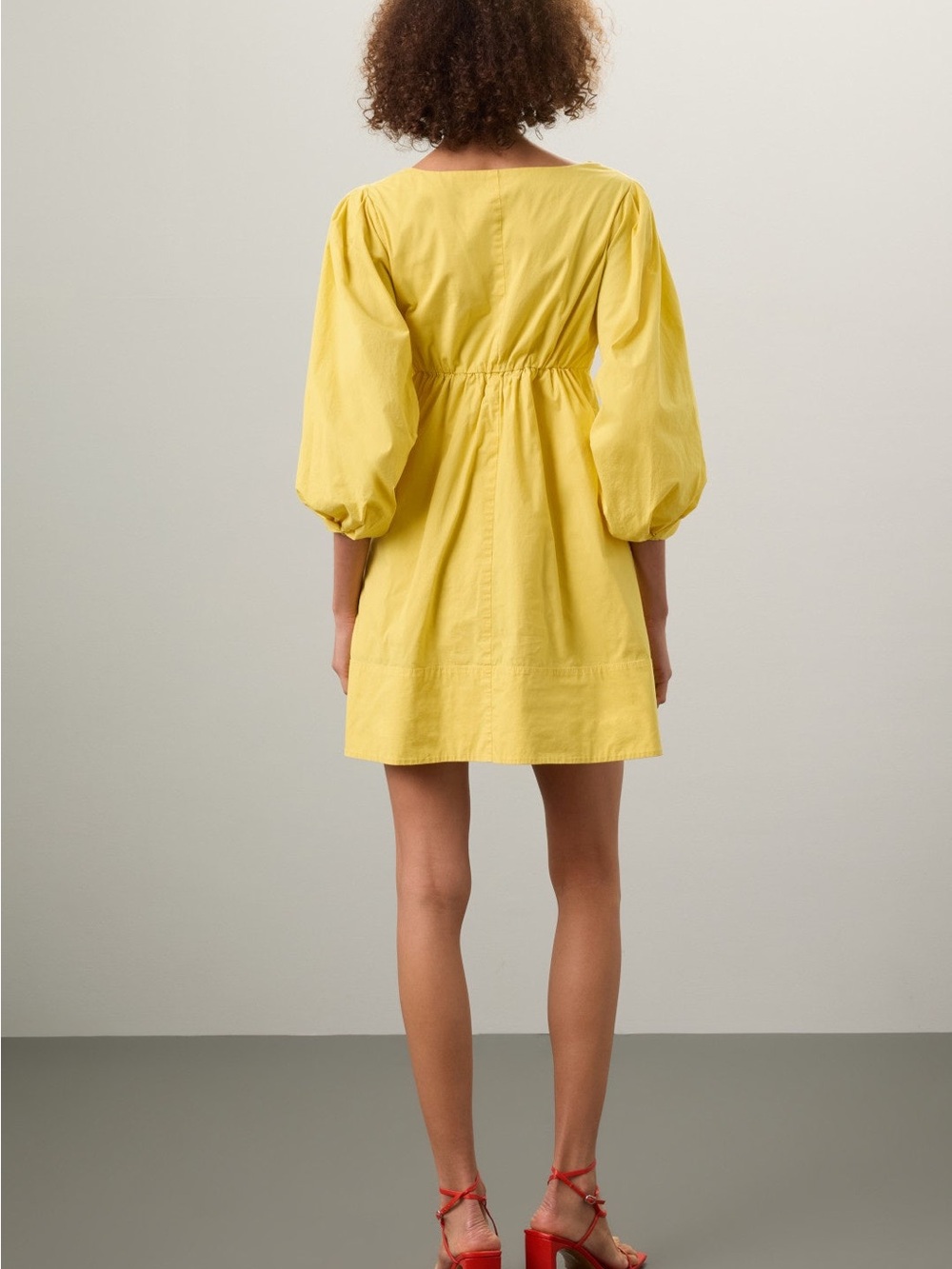 STAUD Yellow Puff-Sleeve Mini Dress - Picture 2 of 4
